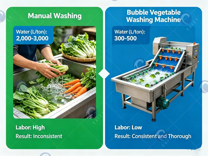 manual vs bubble washing