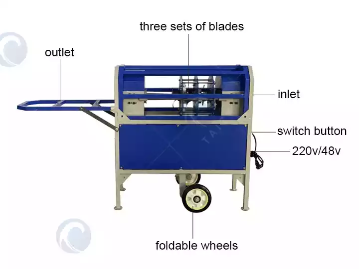 structure of sugar cane peeler machine