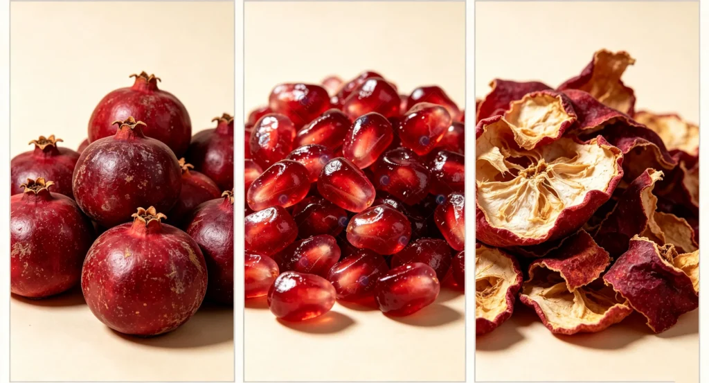 Pomegranate, pomegranate seeds, pomegranate peel