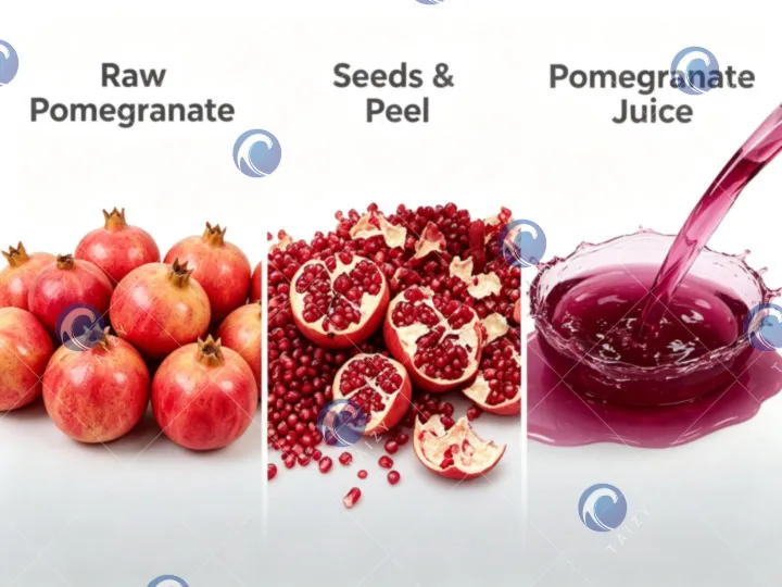 Pomegranate juicing process