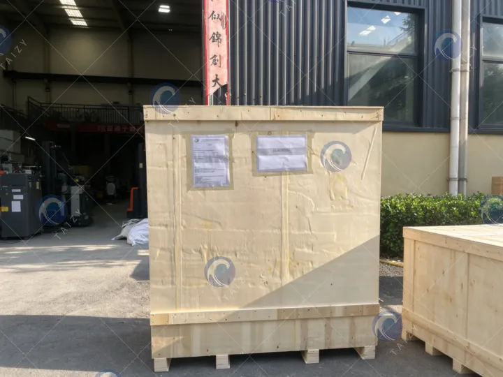 Tz-200 Chain Onion Peeling Machine Sold To Korea 5 Onion peeler in wooden crate for shipment